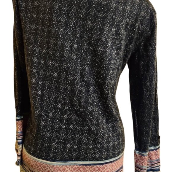 WOMEN VERY CUTE STYLE&CO NAVY HENLEY SZ S - Picture 2 of 2